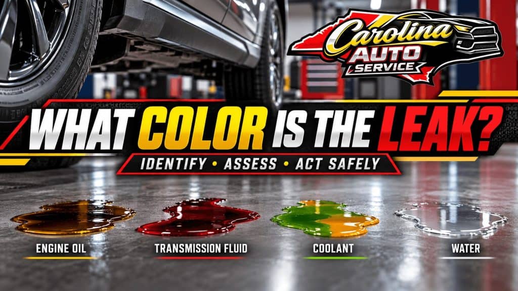 car fluid leak color guide guidance from Carolina Auto Service in Winston-Salem